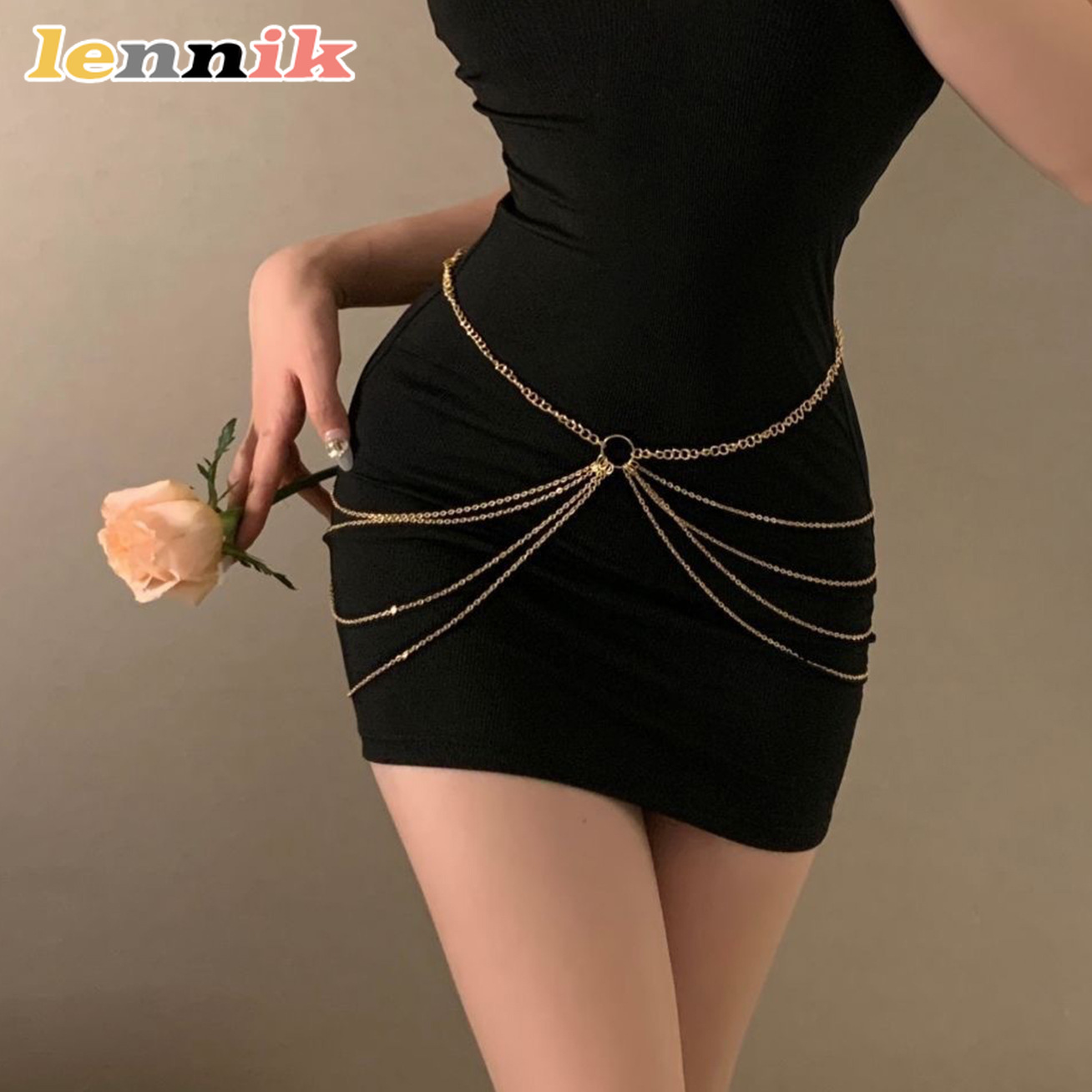 Body Jewelry Outfit - LENNIK Tassel Metal Multi-Layer Waist Chain,