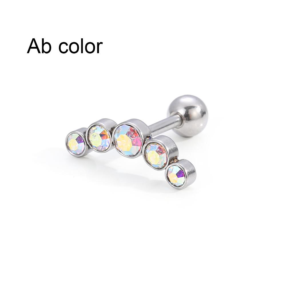 Body Jewelry Cartilage Earrings - 1Pcs Fashion 16G Crystal Gem Opal