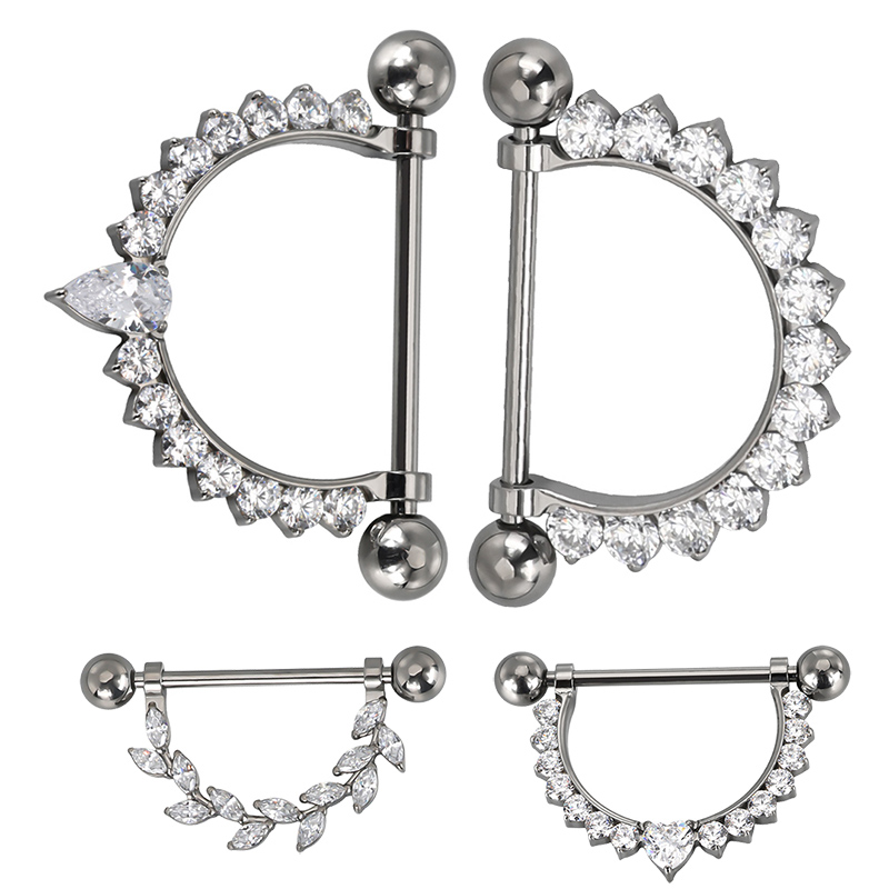 Body Jewelry Types - ASTM F136 Titanium PIERC CZ Paved