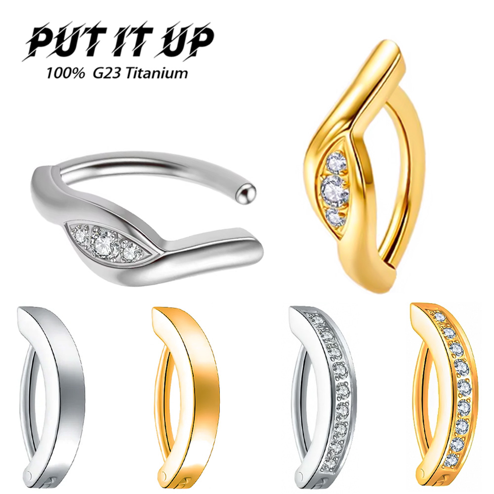 Body Jewelry For Sensitive Skin - ASTM F136 Titanium 14G Hinged Clicker