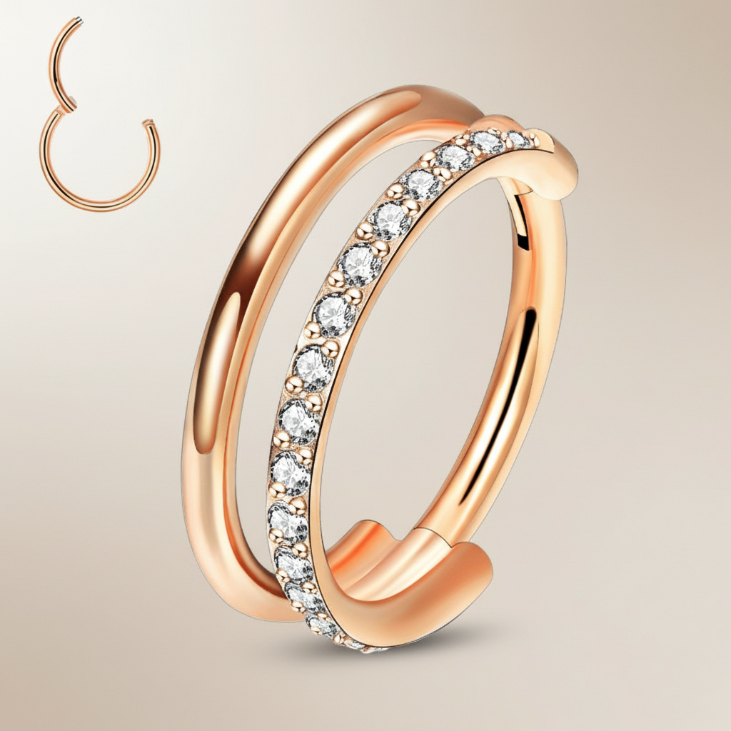 Body Jewelry For Sensitive Skin - G23 Titanium Nose Ring With Zircon
