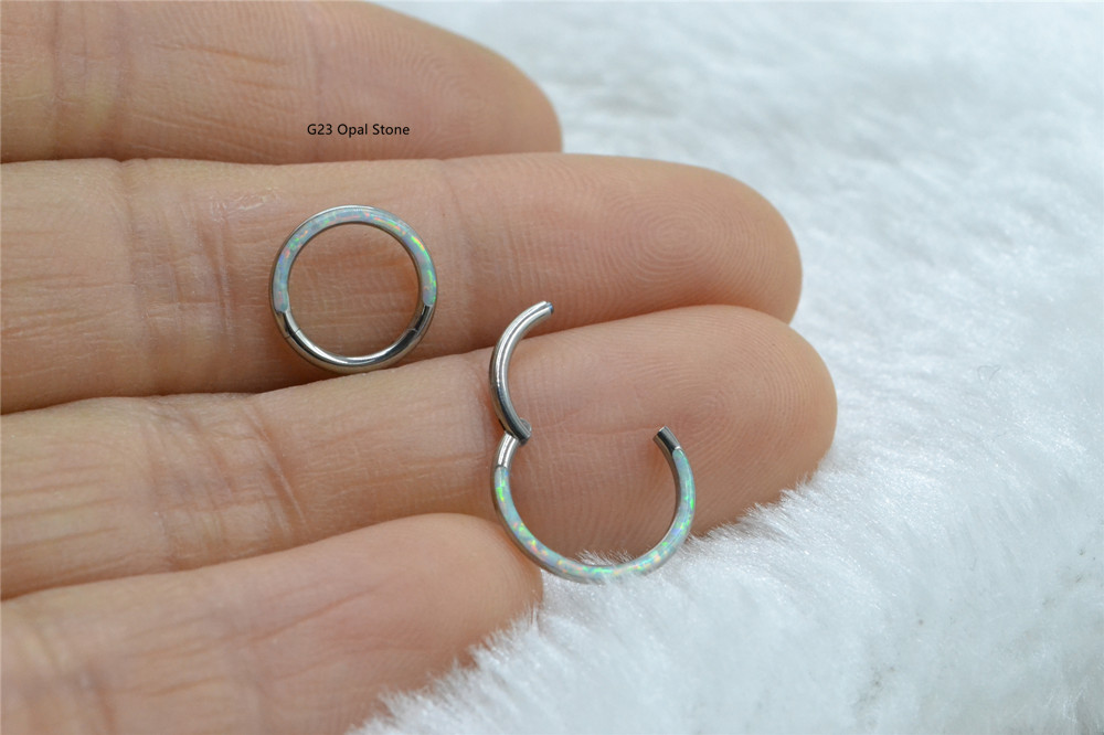 10pcs/Lot G23 Titanium Opal St - огляд і ціна Clicker Ring Seamless