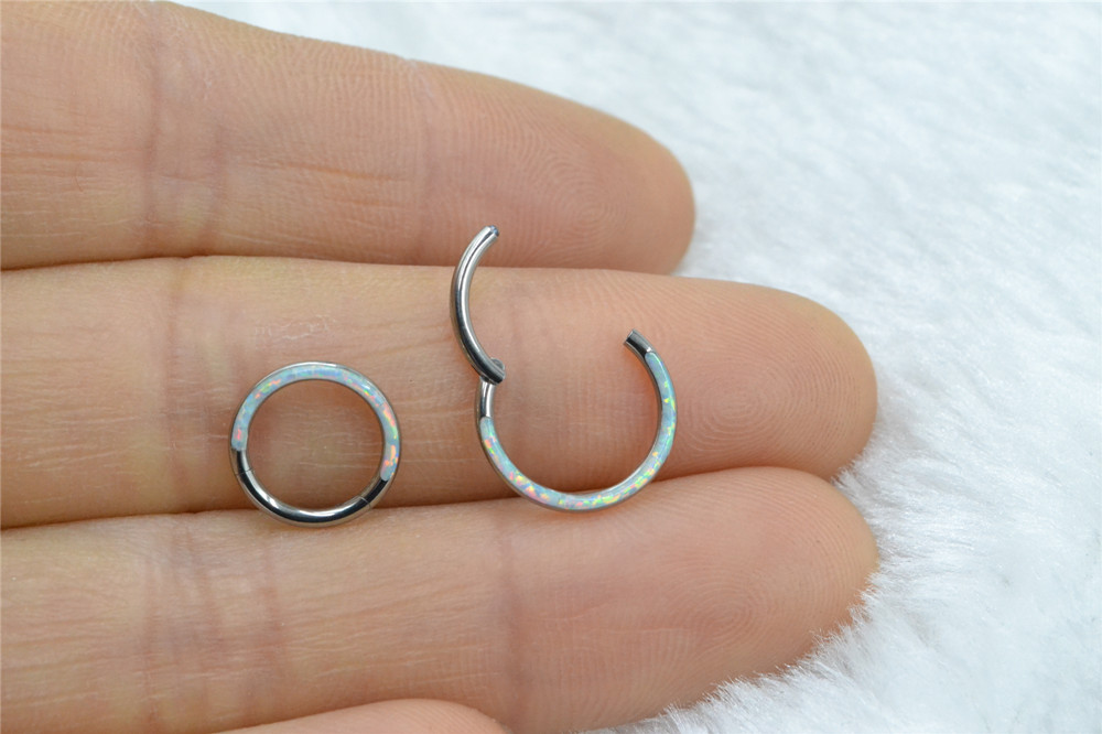10pcs/Lot G23 Titanium Opal St - огляд і ціна Clicker Ring Seamless