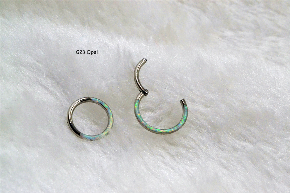 10pcs/Lot G23 Titanium Opal St - огляд і ціна Clicker Ring Seamless