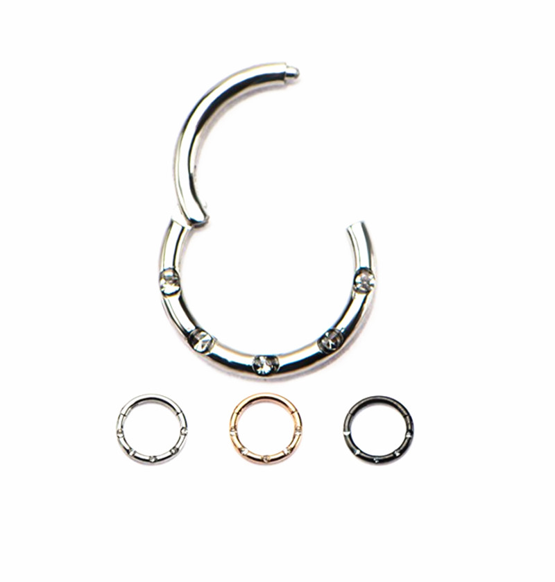 20pcs/lot  Stainless Steel Gem - огляд і ціна Clicker Ring Seamless