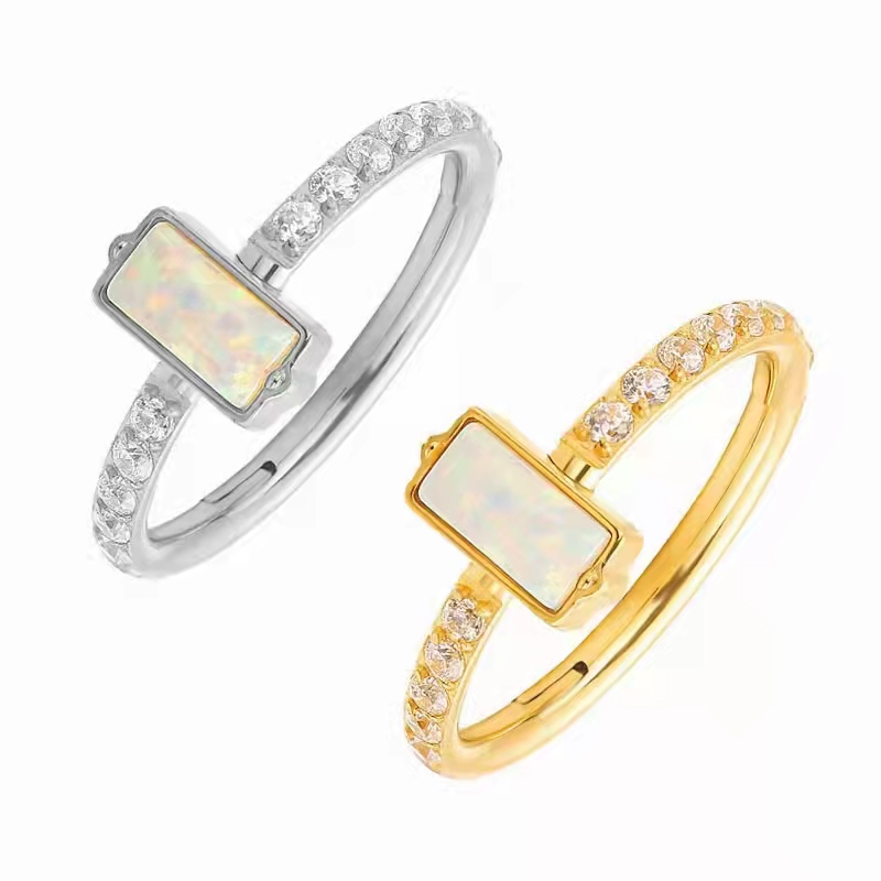 10pcs 316L Surgical Steel Opal - огляд і ціна Clicker Ring Seamless