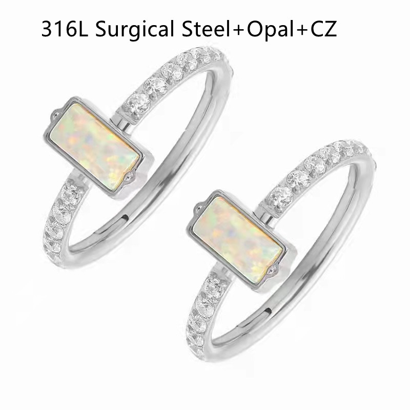 10pcs 316L Surgical Steel Opal - огляд і ціна Clicker Ring Seamless