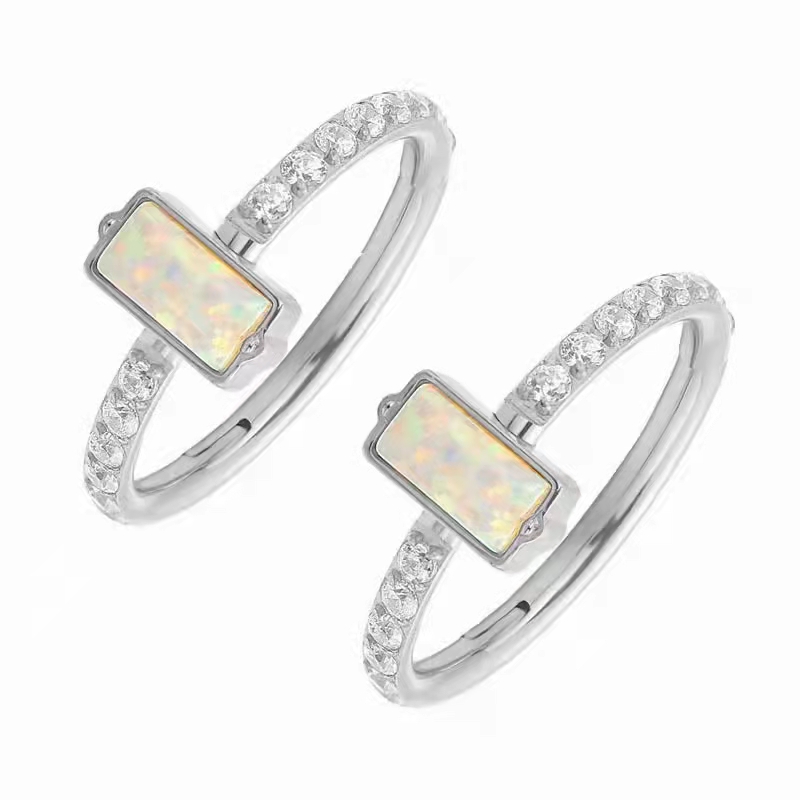 10pcs 316L Surgical Steel Opal - огляд і ціна Clicker Ring Seamless
