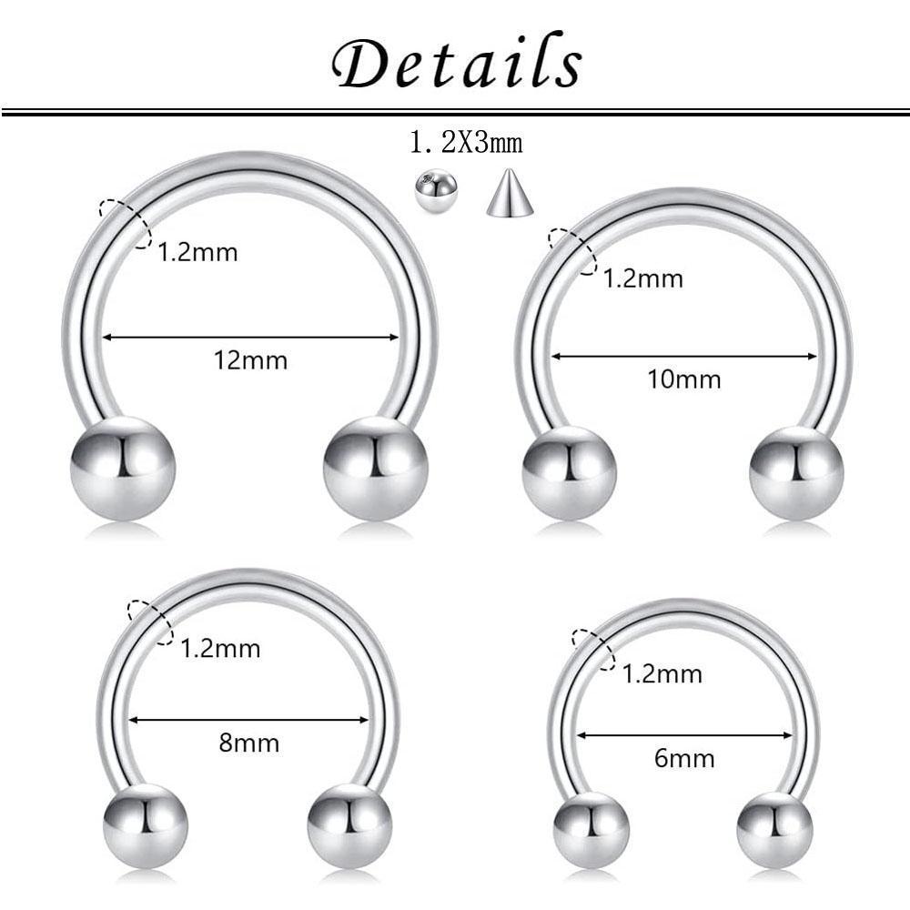 1-16Pcs Set 16G Horseshoe Sept - огляд і ціна Body Jewelry Replacement Ball