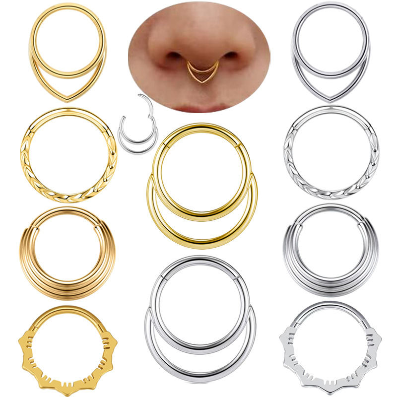 Nose Hoop Earrings Metal Nose  - огляд і ціна Body Jewelry Cartilage Earrings