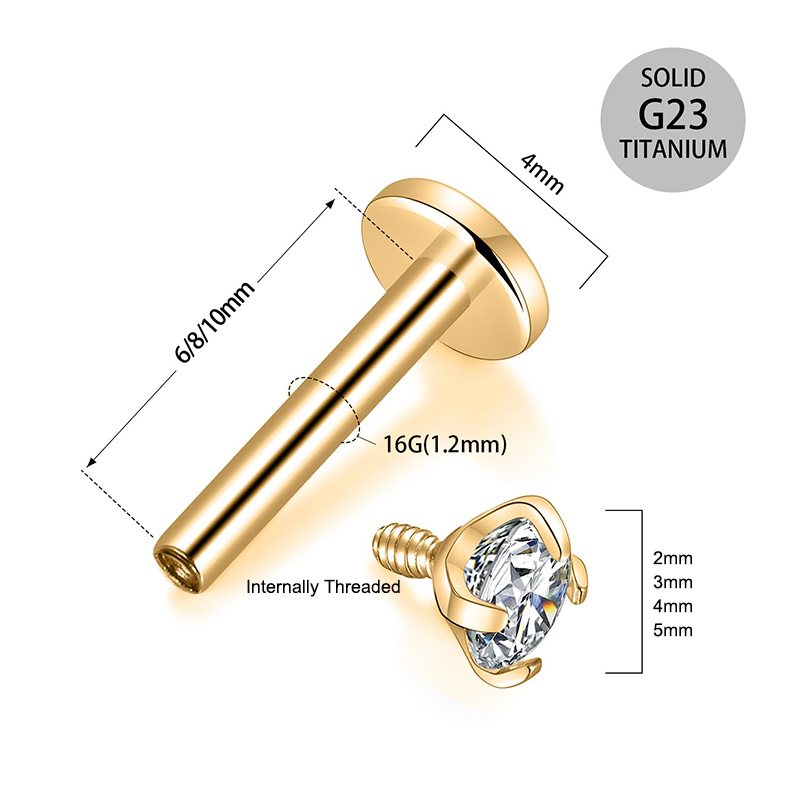 16G Titanium Internally Thread - огляд і ціна Body Jewelry Cartilage Earrings