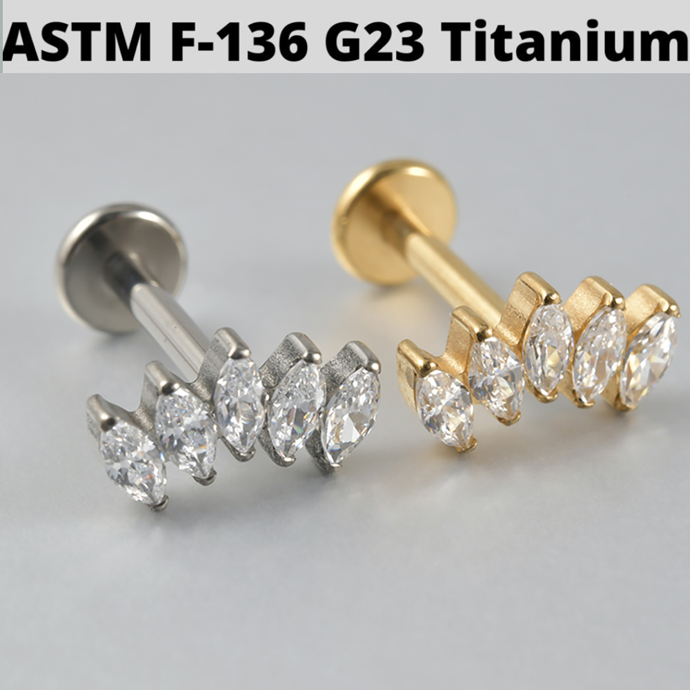 1PC Zircon&Opal G23 Solid Tita - огляд і ціна Cluster Stud Ear