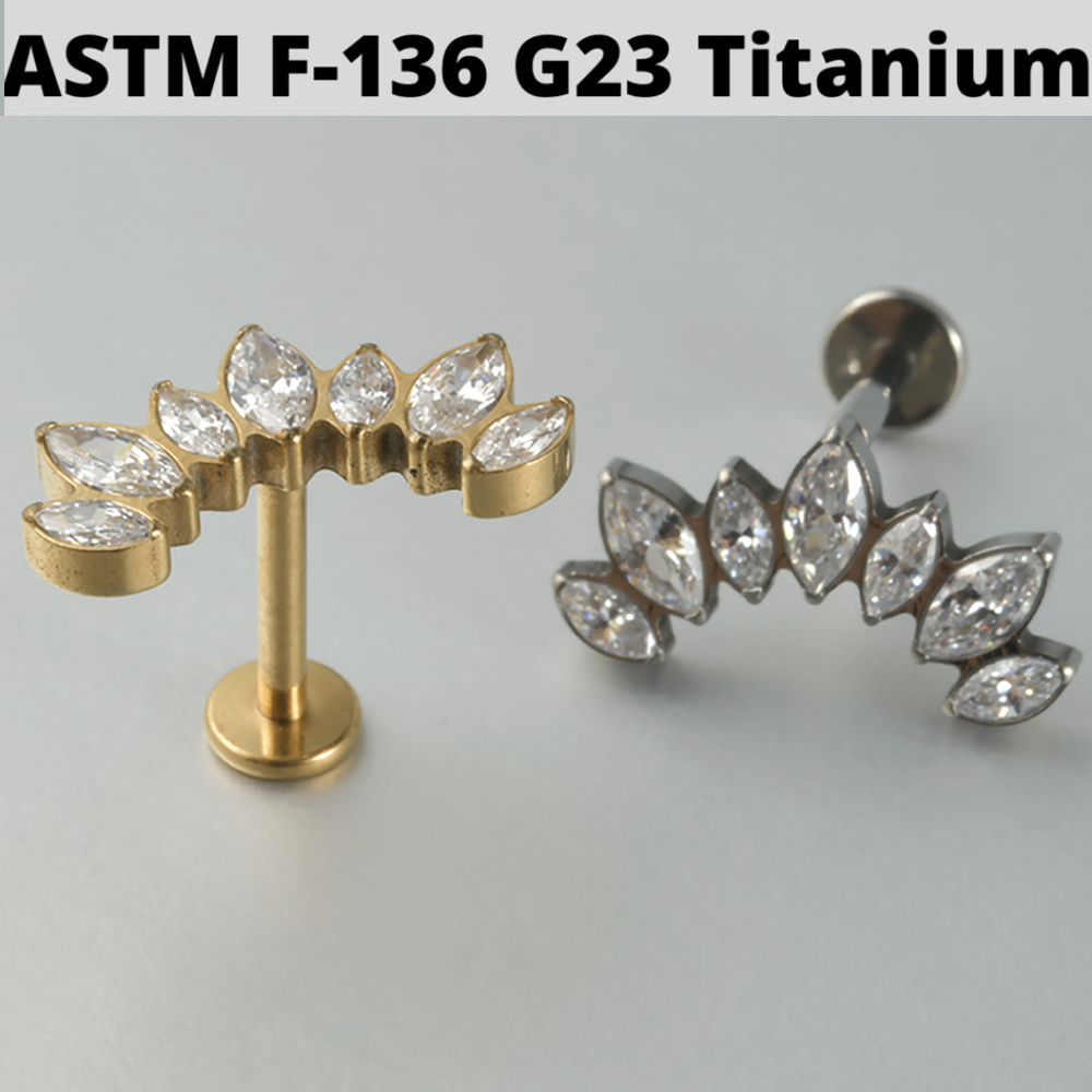 1PC Zircon&Opal G23 Solid Tita - огляд і ціна Cluster Stud Ear