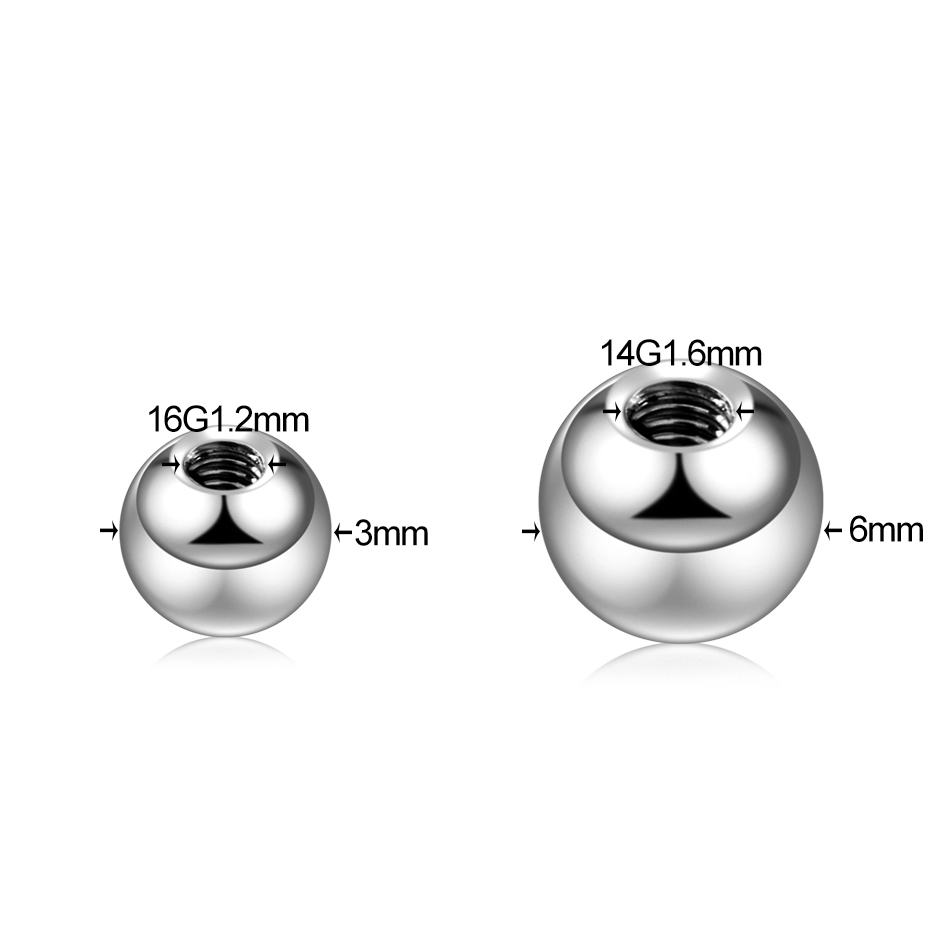 10pcs/Lot Titanium Thread Barb - огляд і ціна Body Jewelry Replacement Ball