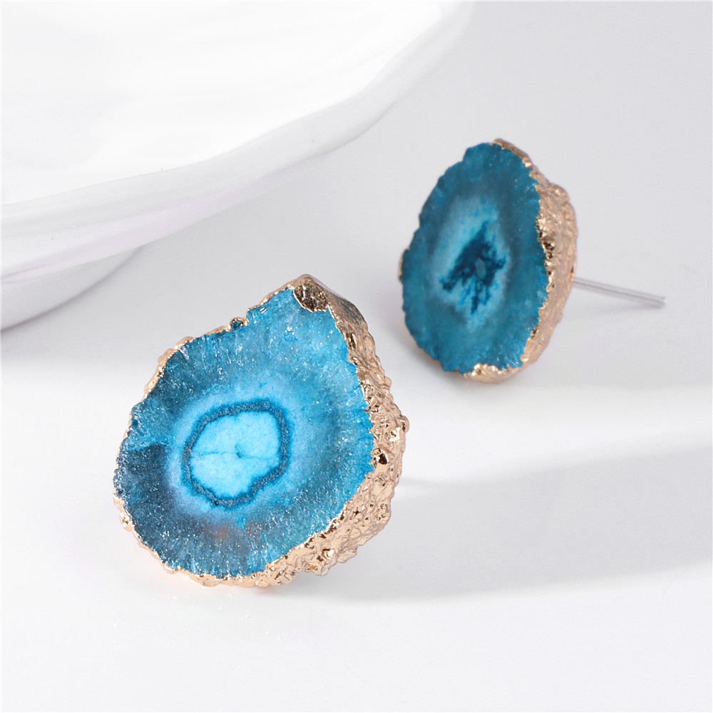 Irregular Druzy Geode Agates E - огляд і ціна Cluster Stud Ear