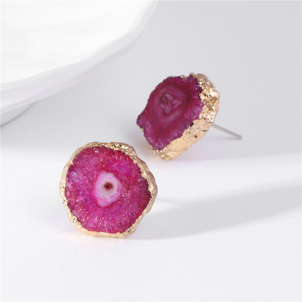Irregular Druzy Geode Agates E - огляд і ціна Cluster Stud Ear