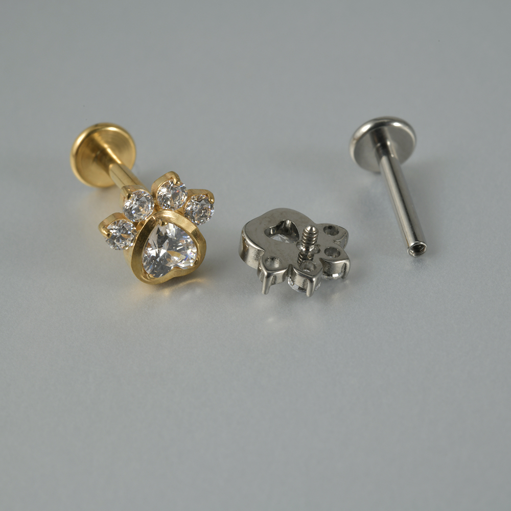 1PC Zircon G23 Solid Titanium  - огляд і ціна Cluster Stud Ear
