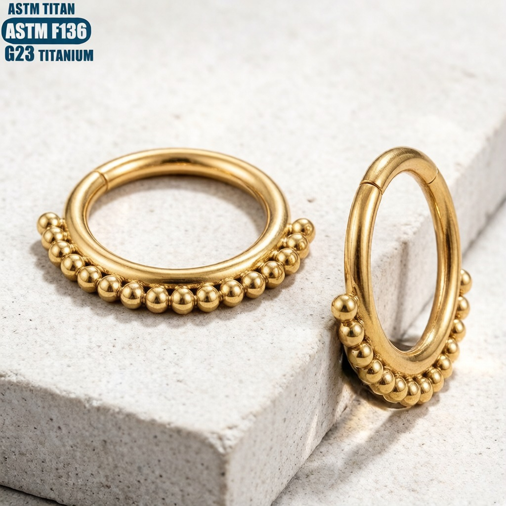 F136 16G Titanium Nose Ring wi - огляд і ціна Clicker Ring Seamless