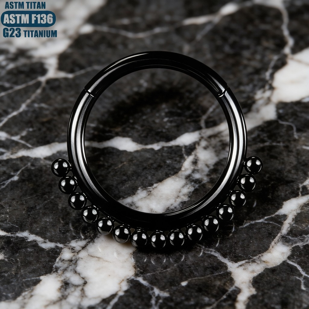 F136 16G Titanium Nose Ring wi - огляд і ціна Clicker Ring Seamless