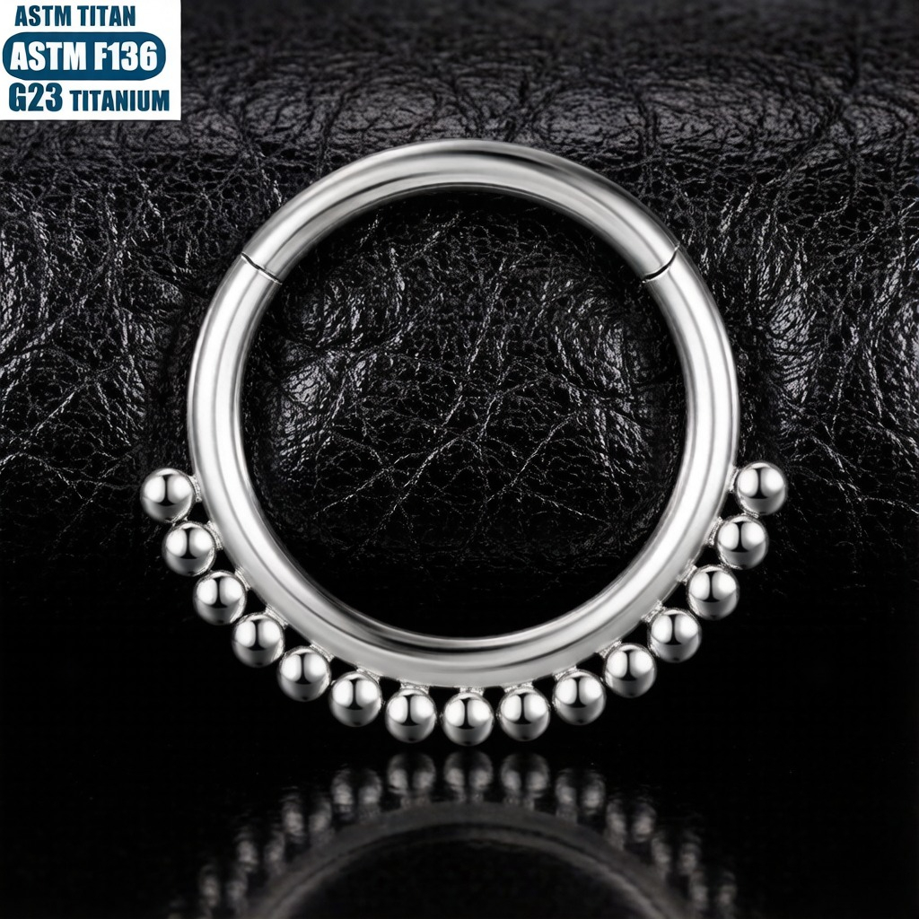F136 16G Titanium Nose Ring wi - огляд і ціна Clicker Ring Seamless