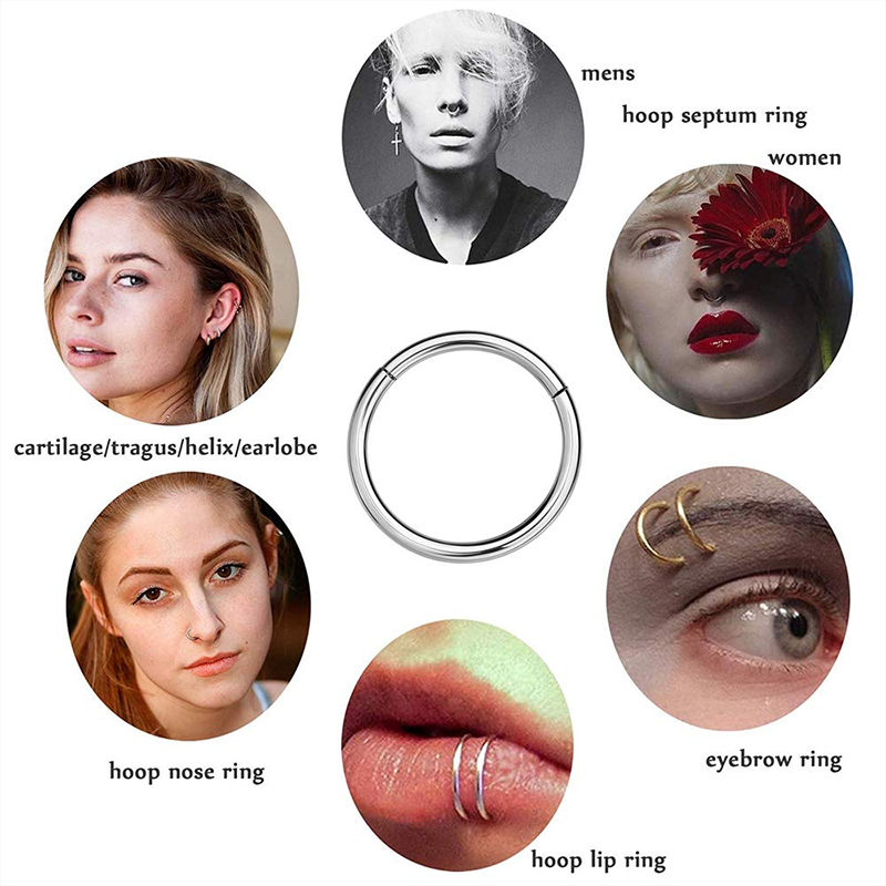 16G 316L Surgical Steel Hinged - огляд і ціна Body Jewelry Earrings