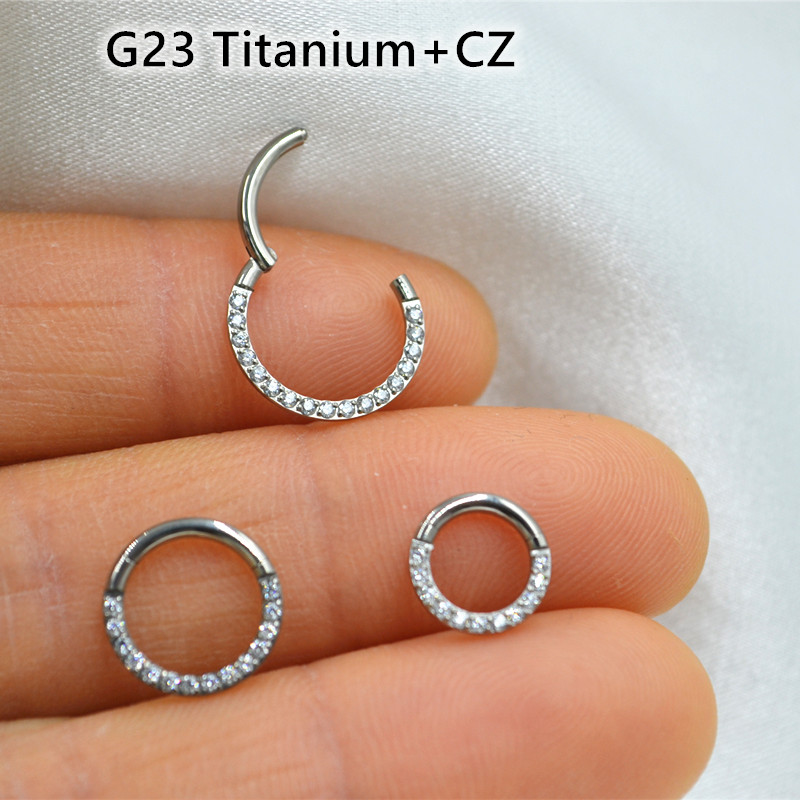 10pcs/lot  G23 Titanium Nose S - огляд і ціна Clicker Ring Seamless