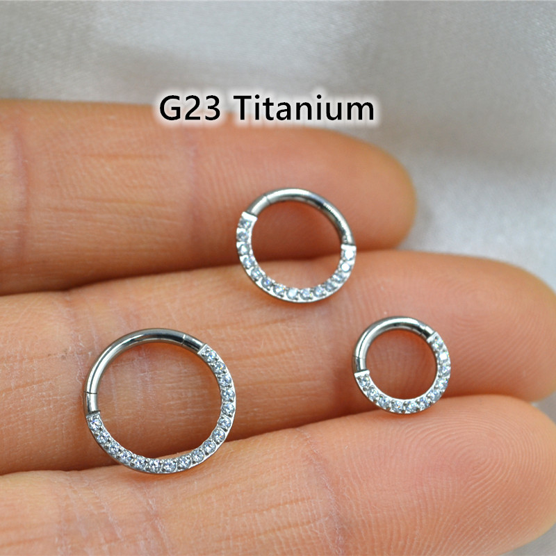 10pcs/lot  G23 Titanium Nose S - огляд і ціна Clicker Ring Seamless