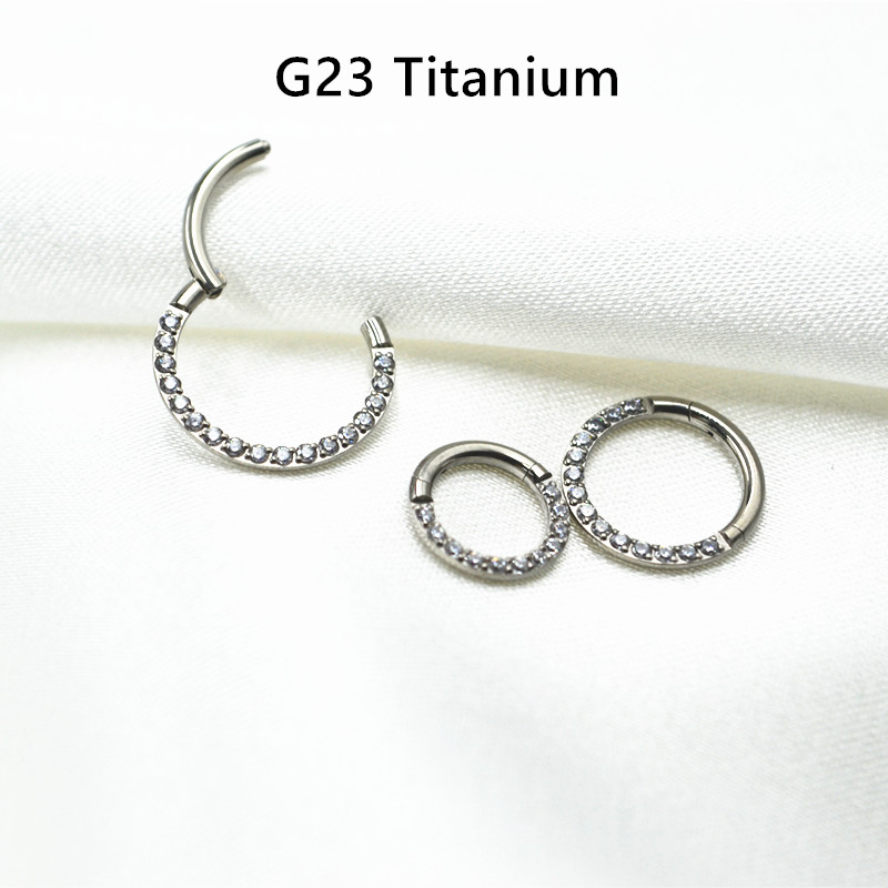 10pcs/lot  G23 Titanium Nose S - огляд і ціна Clicker Ring Seamless