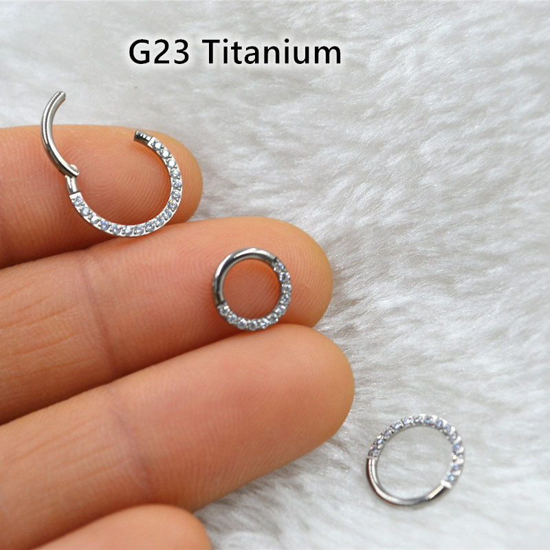 10pcs/lot  G23 Titanium Nose S - огляд і ціна Clicker Ring Seamless