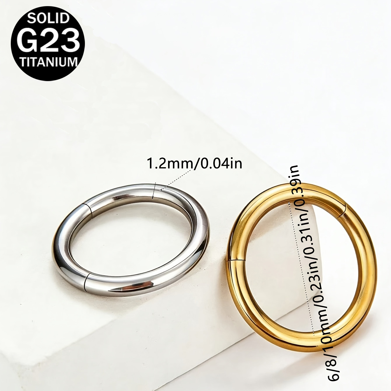 2pcs/Set G23 Titanium Nose Rin - огляд і ціна Clicker Ring Seamless