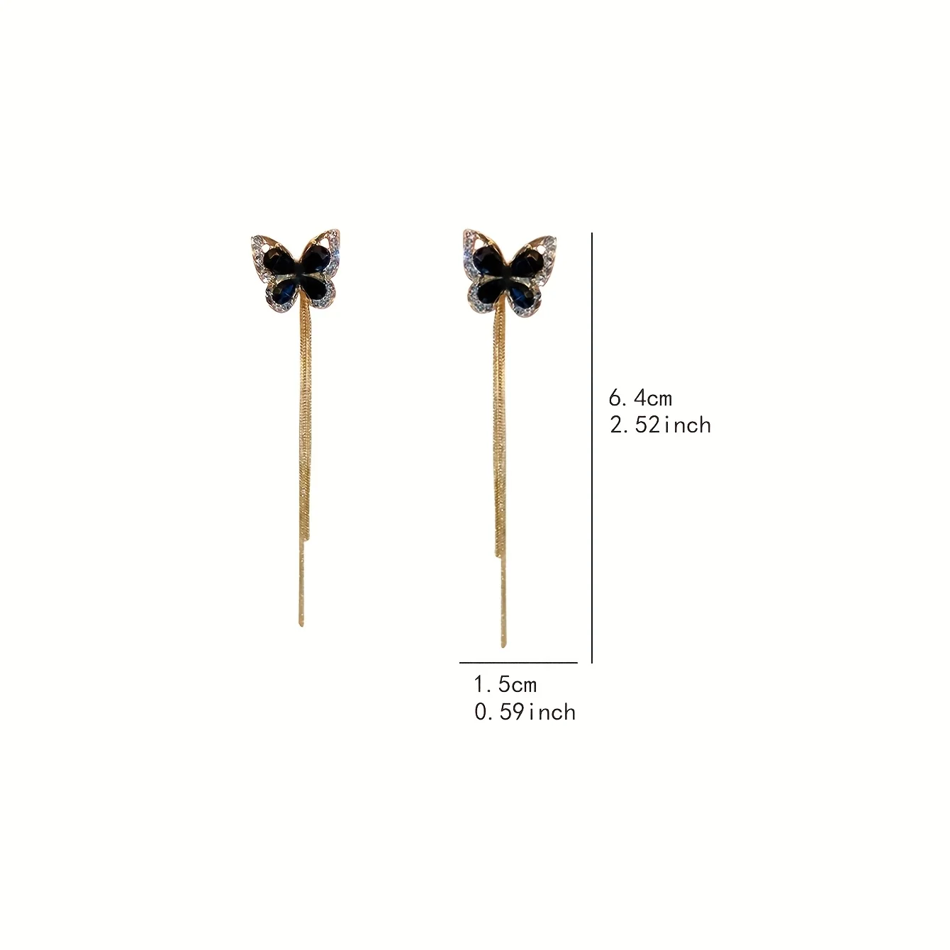 [NEW] A 2pcs, black butterfly  - огляд і ціна Body Jewelry Earrings