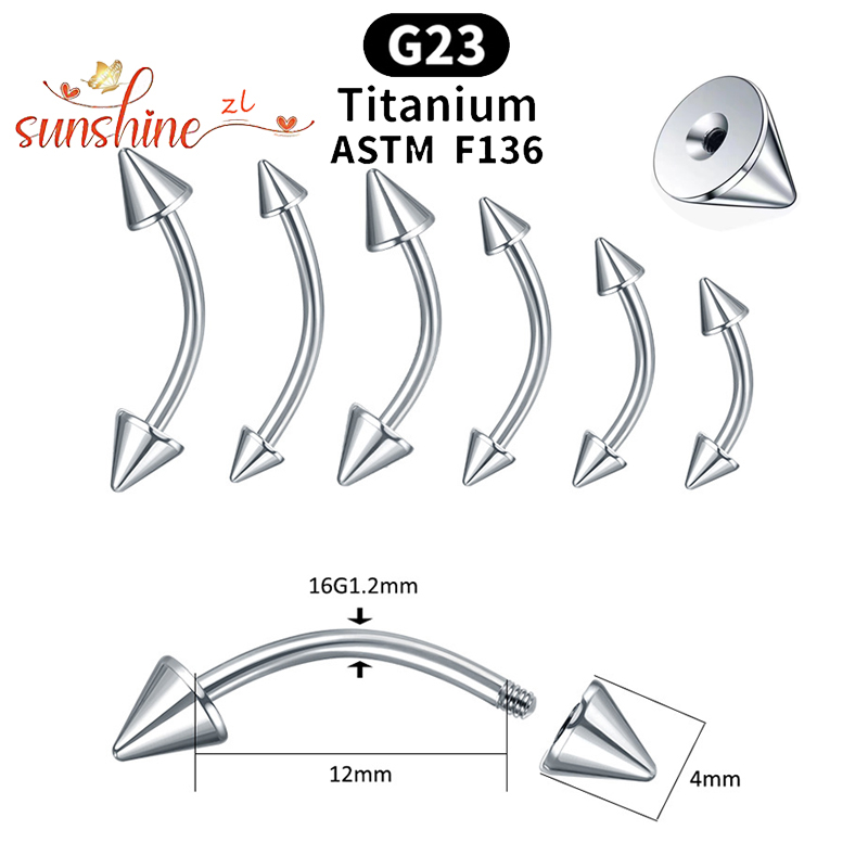 1PC G23 Titanium Spike Curved  - огляд і ціна Rook Curved Barbell