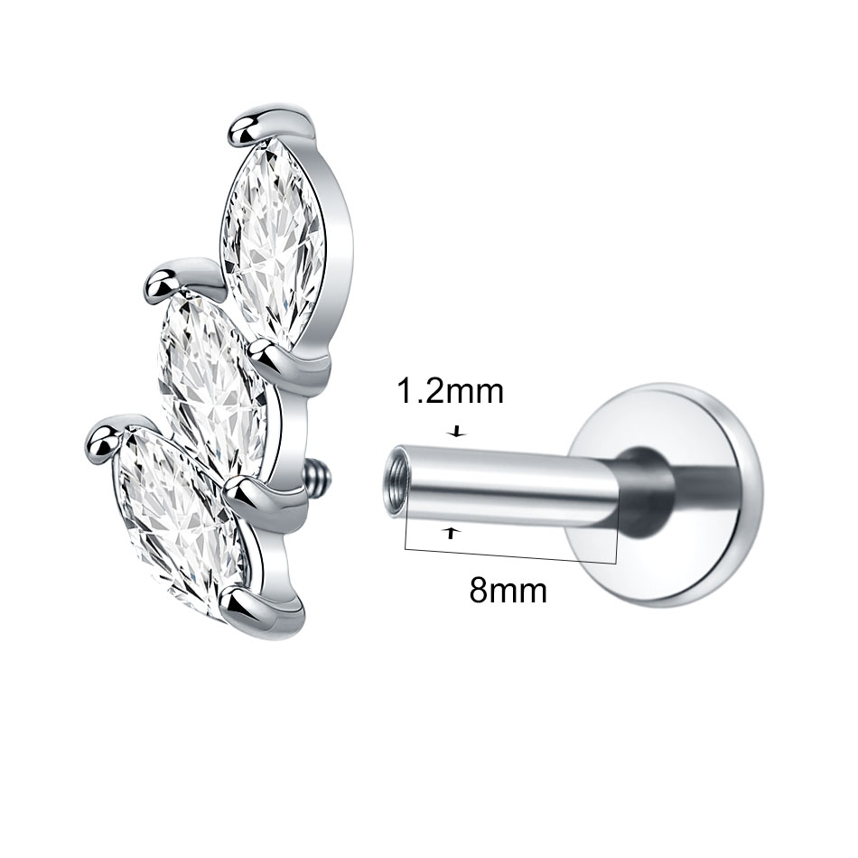 1Pc Stainless Steel CZ Flower  - огляд і ціна Cluster Stud Ear
