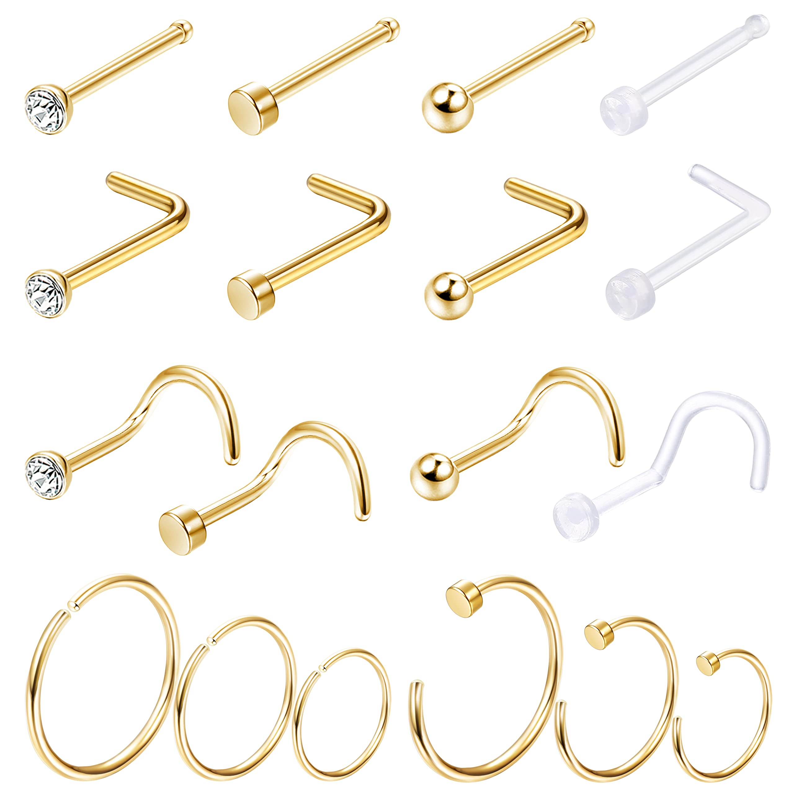 1PCS/18PCS Hypoallergenic Nose - огляд і ціна Body Jewelry For Sensitive Skin