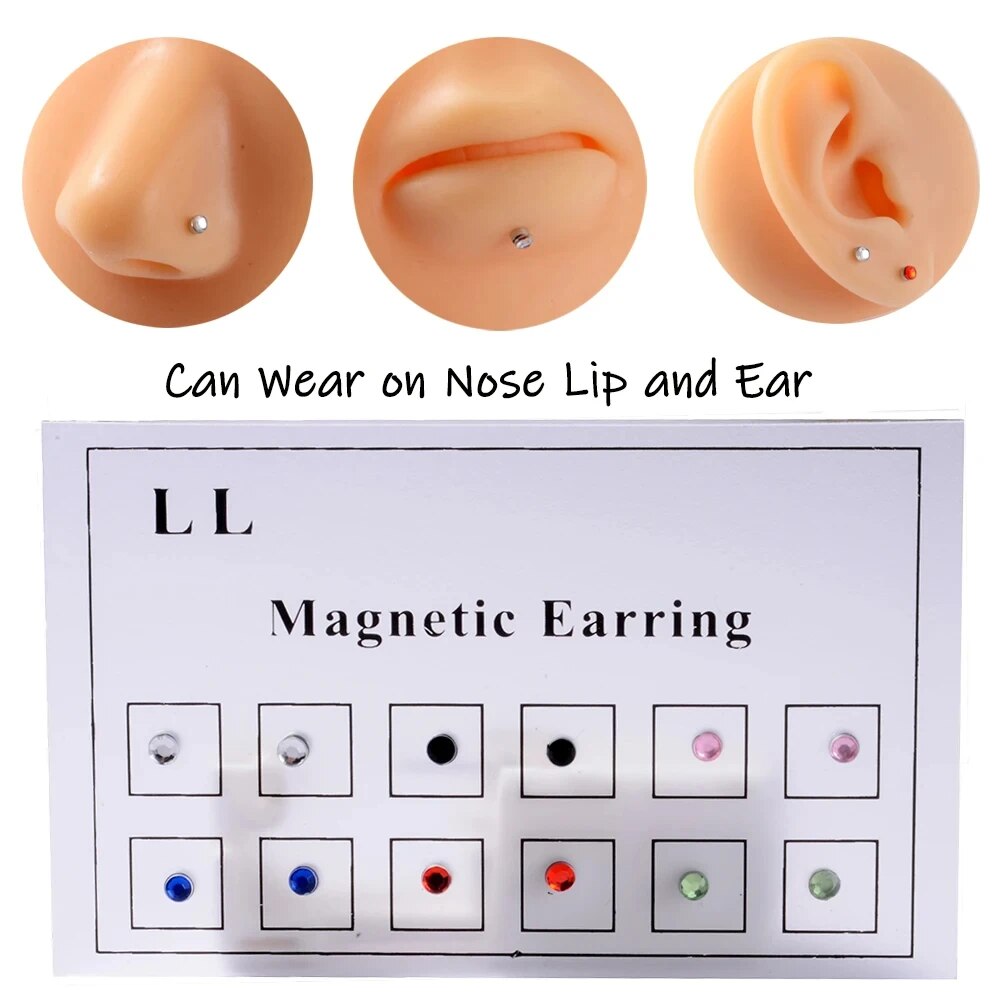 12PCS/Card Fake Cheater Non Pi - огляд і ціна Body Jewelry Earrings