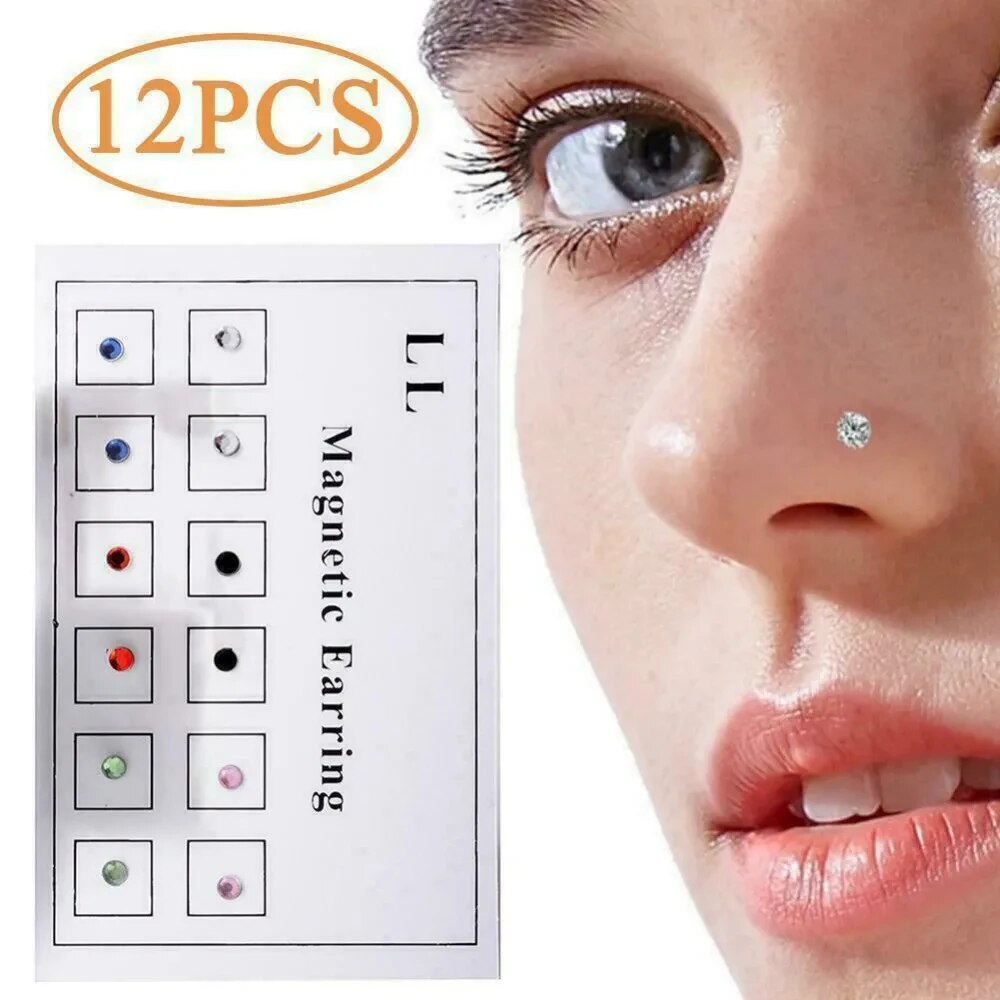 12PCS/Card Fake Cheater Non Pi - огляд і ціна Body Jewelry Earrings