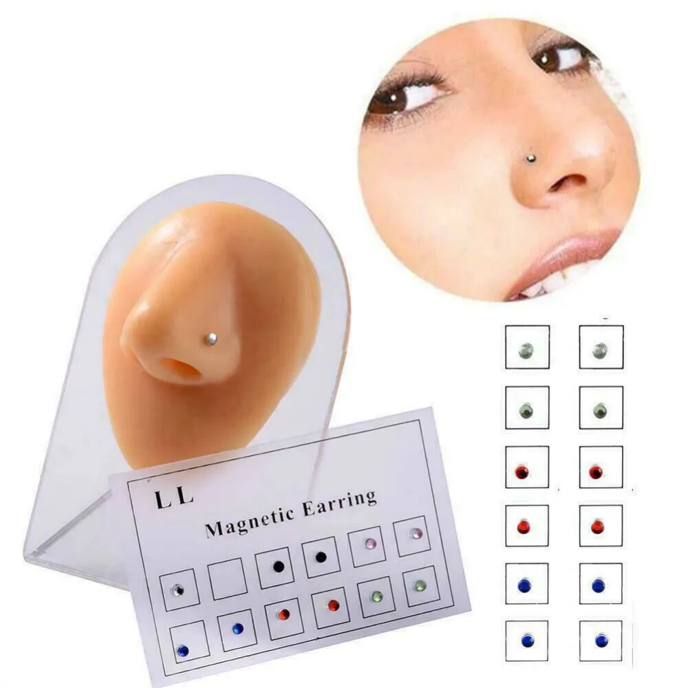 12PCS/Card Fake Cheater Non Pi - огляд і ціна Body Jewelry Earrings