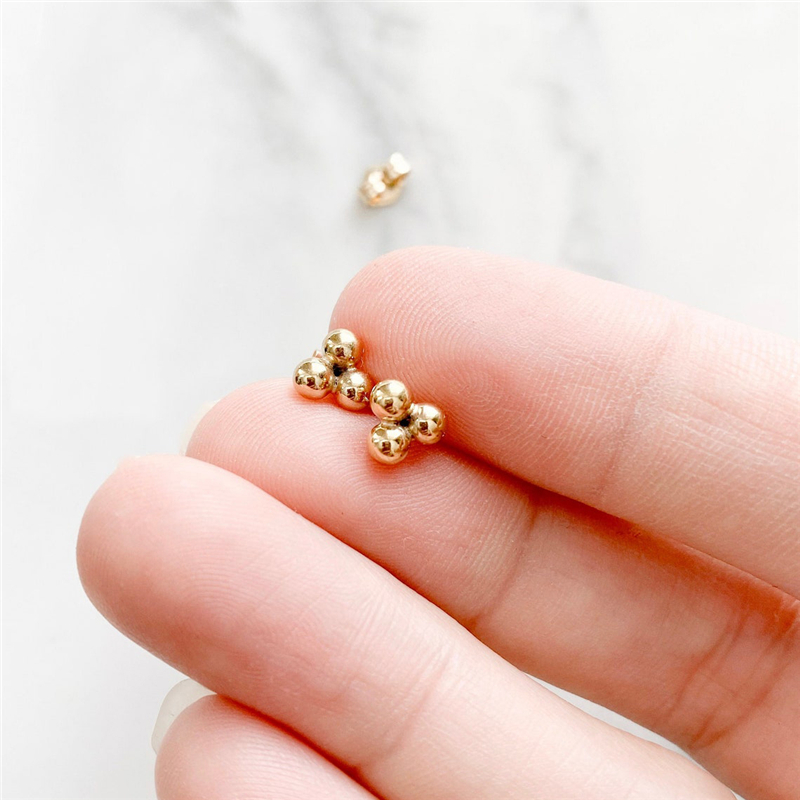 14k Gold Filled 3 Ball Ear Stu - огляд і ціна Cluster Stud Ear