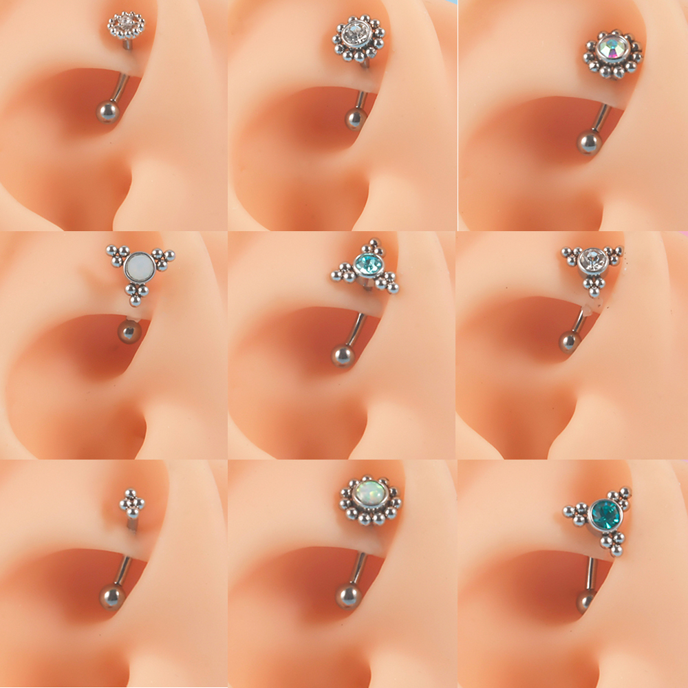 1PC G23 TItanium 16G Crystal R - огляд і ціна Rook Curved Barbell