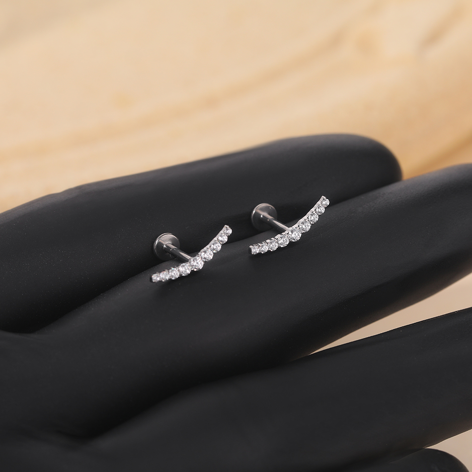 5Pcs G23 Titanium Flower Heart - огляд і ціна Rook Curved Barbell