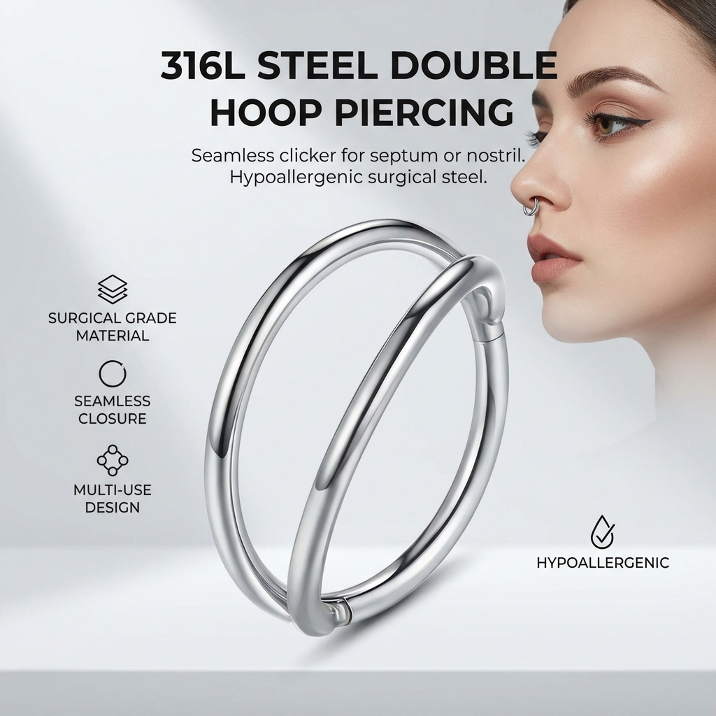 316L Stainless Steel Double La - огляд і ціна Body Jewelry For Sensitive Skin
