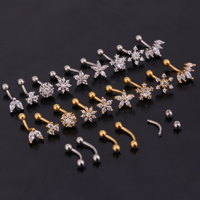 1Pc 1.2x8mm Eyebrow  Daith Snu - огляд і ціна Rook Curved Barbell