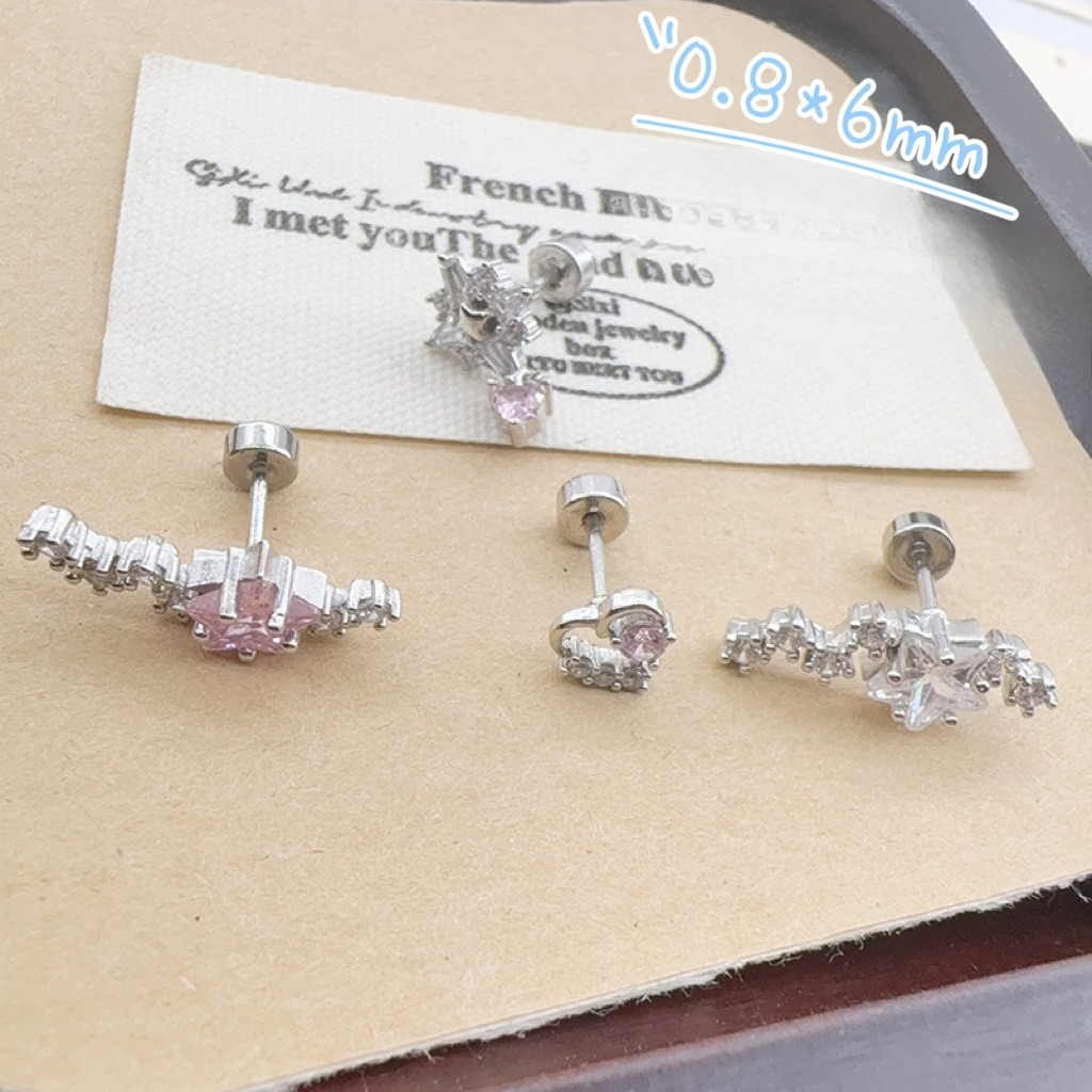 INS Style Full CZ Titanium Scr - огляд і ціна Cluster Stud Ear