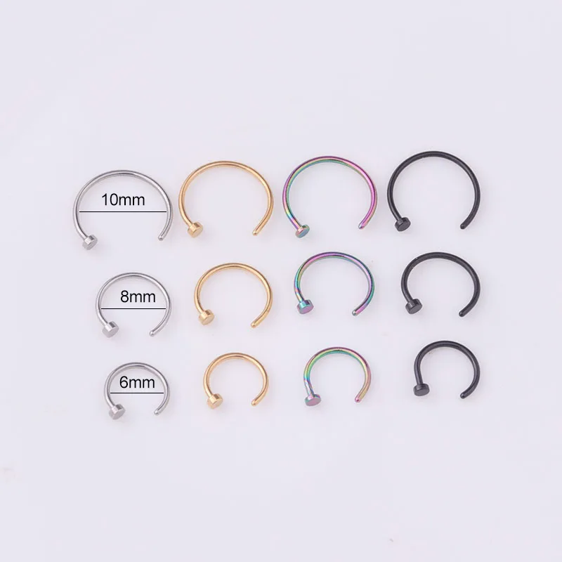 5pcs/lot 20G Nose Ring Hoop, 6 - огляд і ціна Body Jewelry Earrings