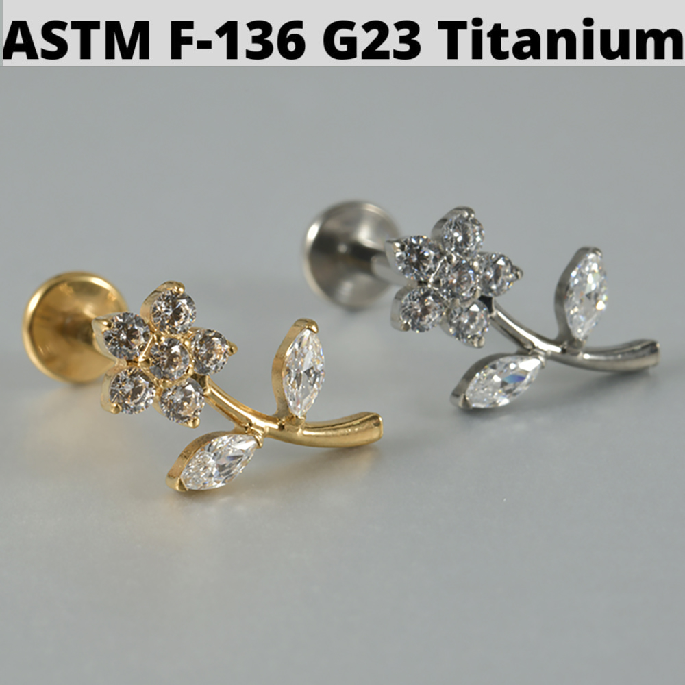 1PC Zircon&Opal G23 Solid Tita - огляд і ціна Cluster Stud Ear