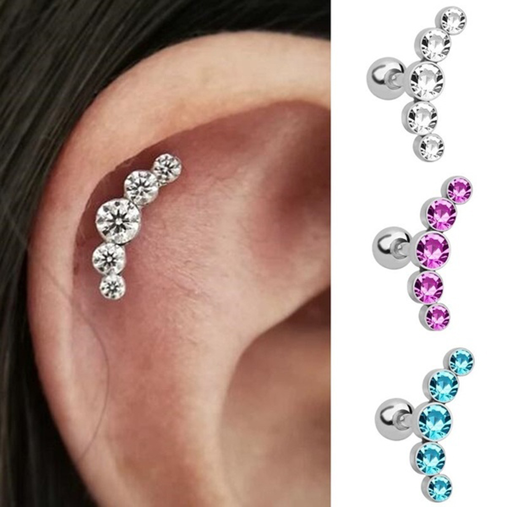 1Pcs Fashion 16G Crystal Gem O - огляд і ціна Body Jewelry Cartilage Earrings