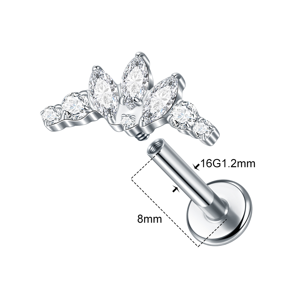 1/5Pcs G23 Titanium Ear Labret - огляд і ціна Cluster Stud Ear