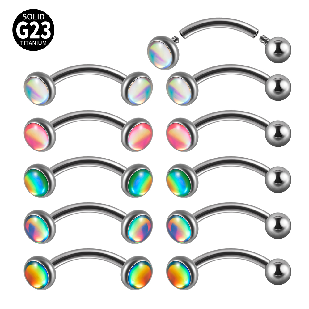 1PC G23 TItanium 16G Flash Gem - огляд і ціна Rook Curved Barbell