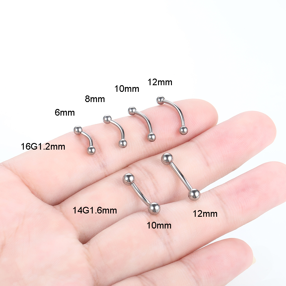 10Pcs/lot G23 Titanium Eyebrow - огляд і ціна Rook Curved Barbell