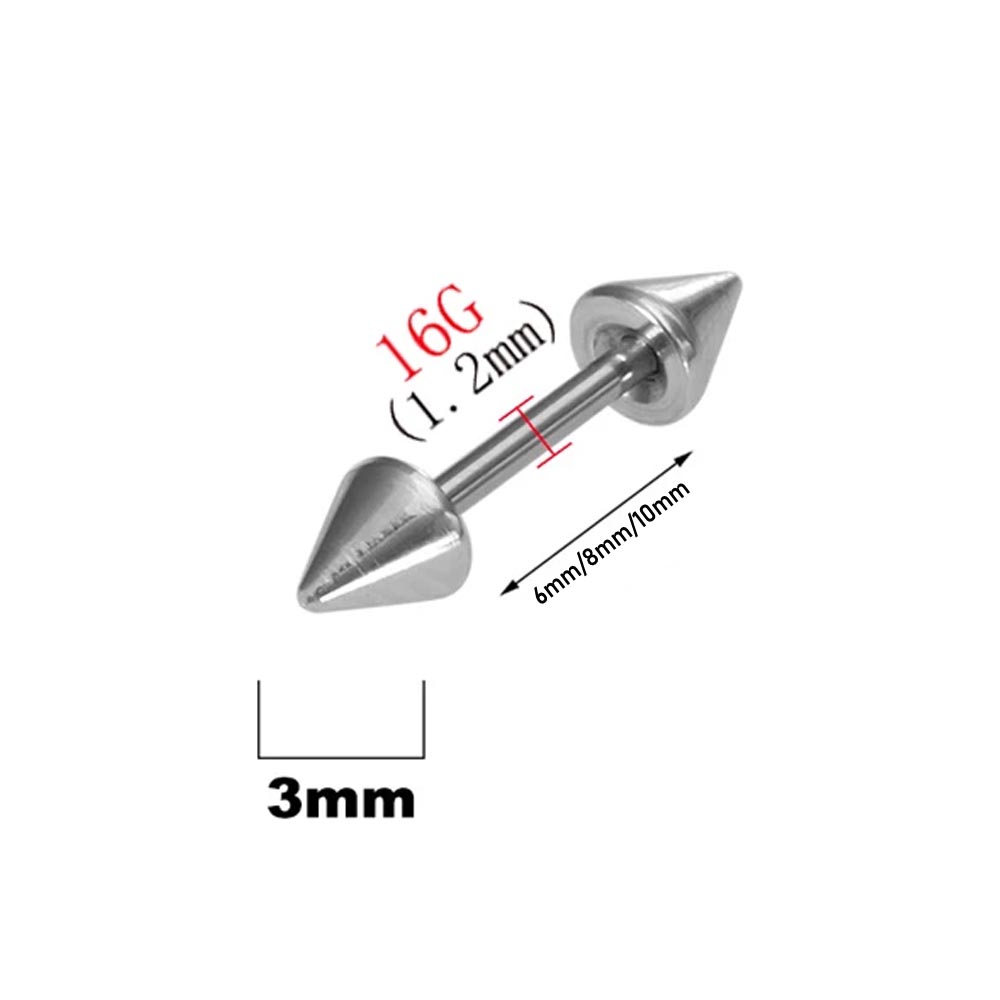 2Pcs 16G Spike Eyebrow Piercin - огляд і ціна Rook Curved Barbell